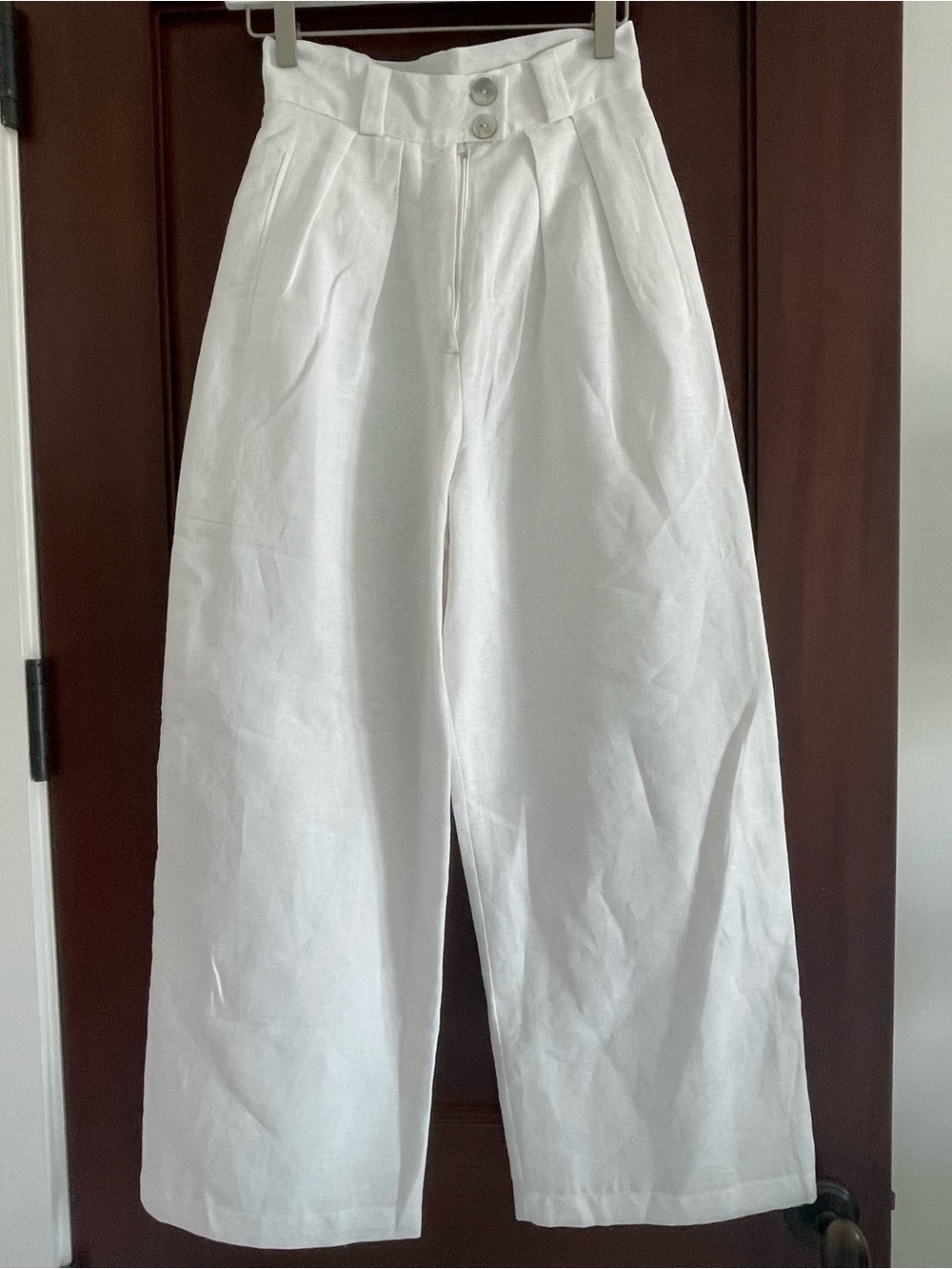 Wide Leg High-Waist Pants in White